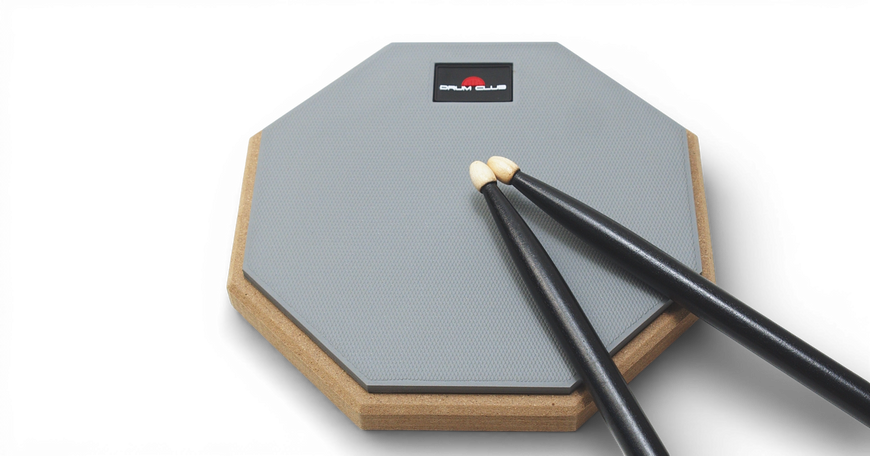 Тренувальний пед Drum Club 8&Prime; &ndash; practice pad, сірий, тихий для занять 0101 фото
