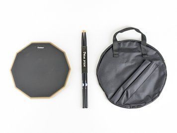 Набір для барабанщика Drum Club black &mdash; тренувальний пед 12", палички Basic та чохол 0317 фото
