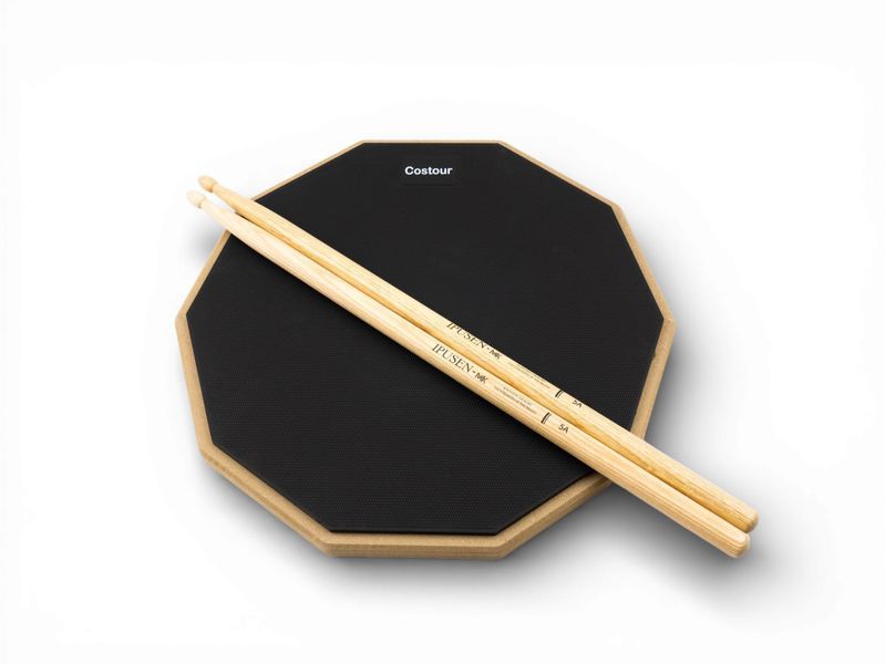 Набір барабанщика Drum Club &ndash; пед 12&Prime; costour + палички, practice kit, чорний 0182 фото